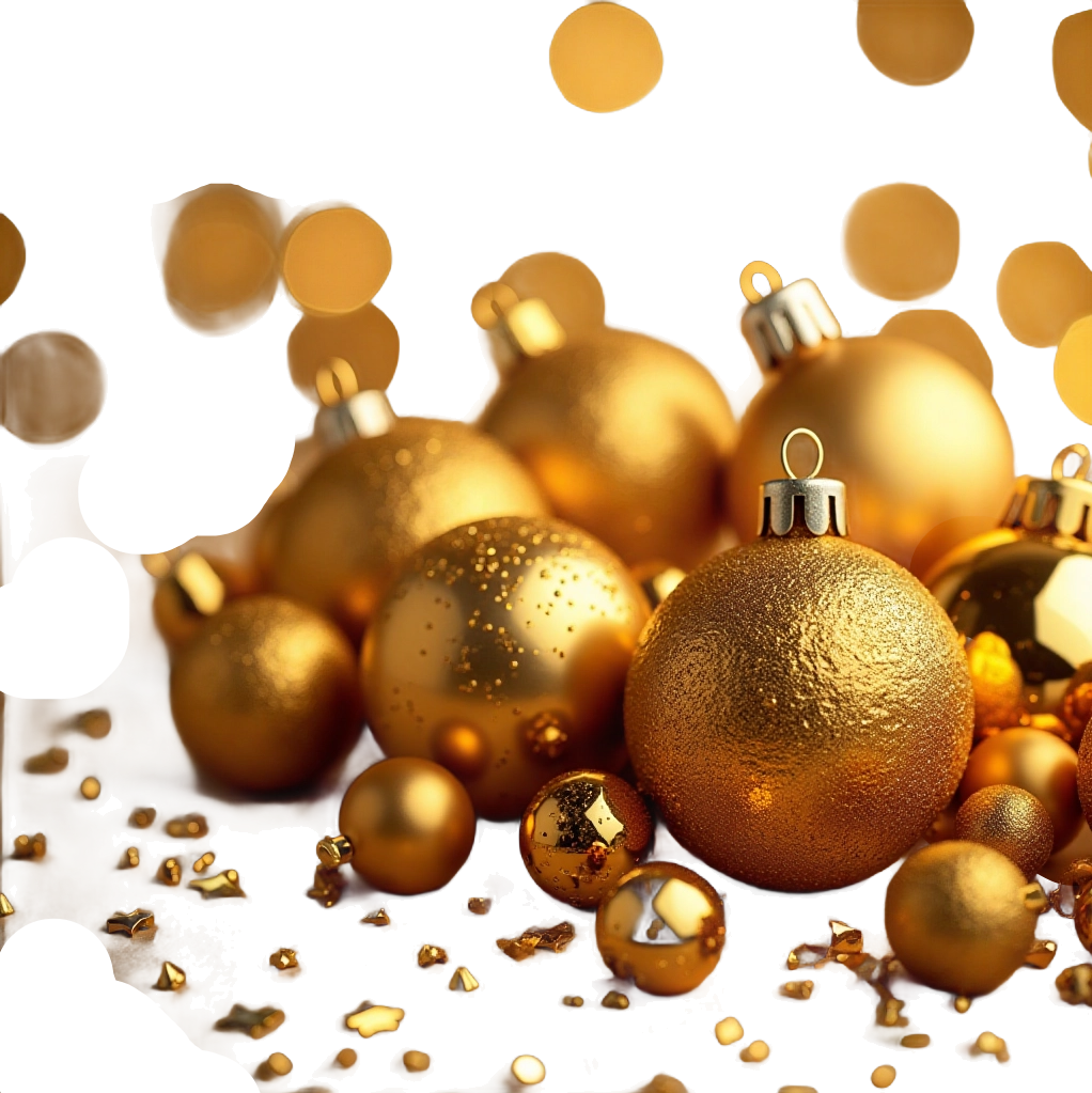 Golden Christmas Ornaments